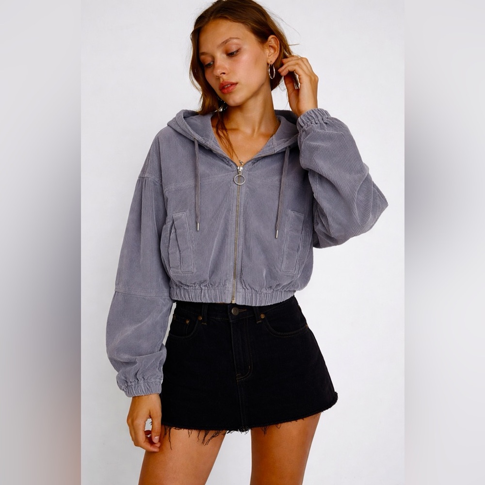 BDG Urban Outfitters Corduroy Crop Hooded Jacket SMALL